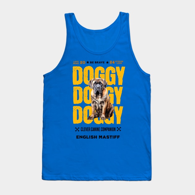 Doggy English Mastiff Tank Top by DavidBriotArt